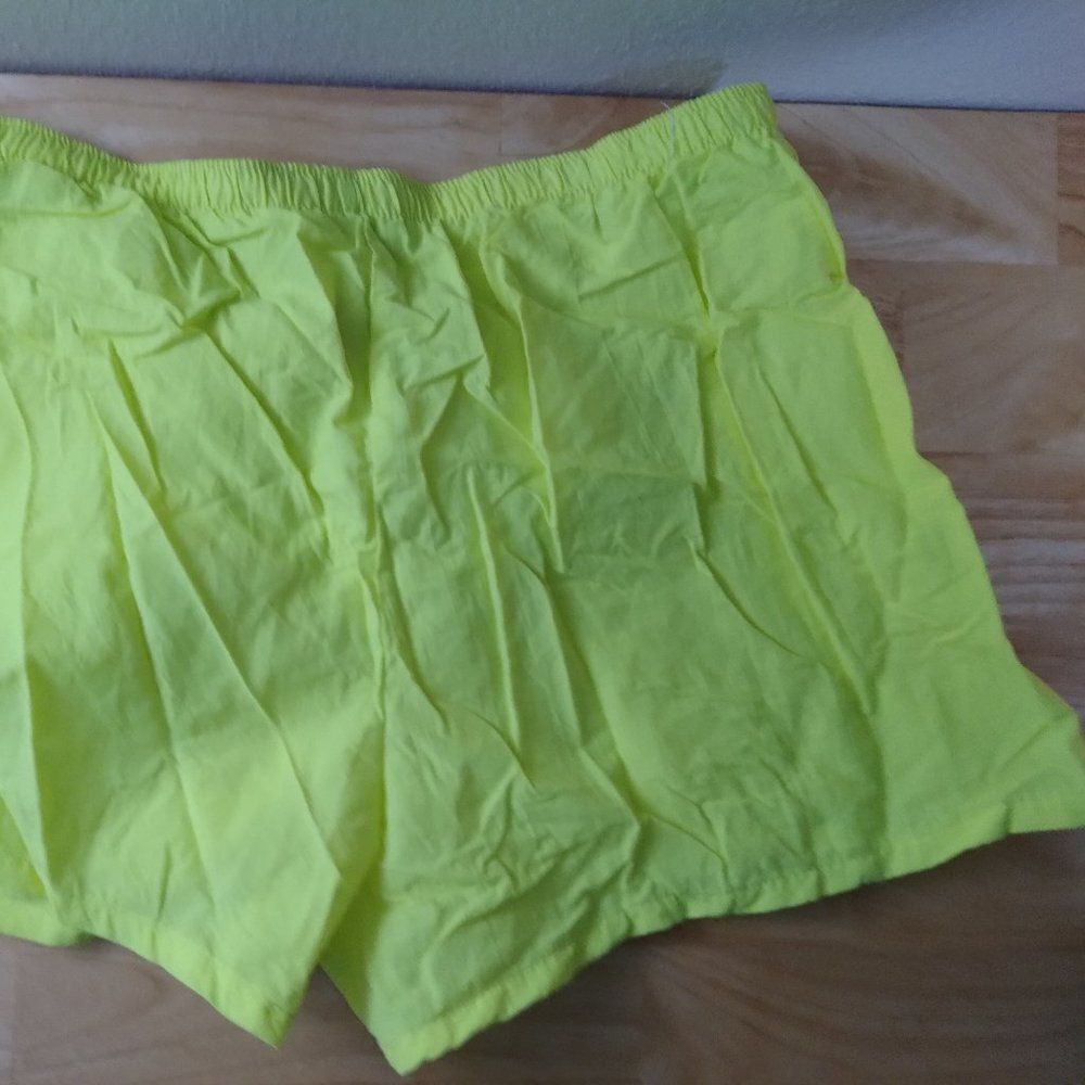 Vintage Sun Blocks Neon Yellow Wind Shorts Beach Swimming - Picture 5 of 9